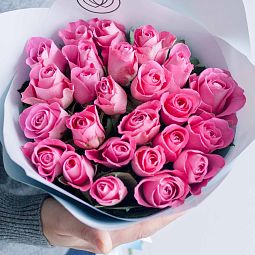 Букет из 25 розовых роз (Кения) 40 см Standart