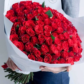 Букет из 101 красной розы (Кения) 40 см Standart