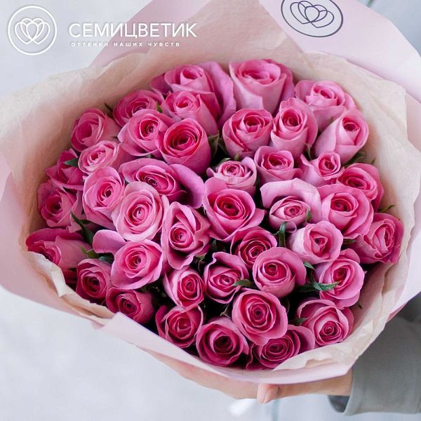 41 розовая роза (Кения) 40 см Standart