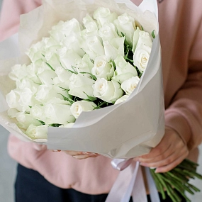 41 белая роза (Кения) 40 см Standart