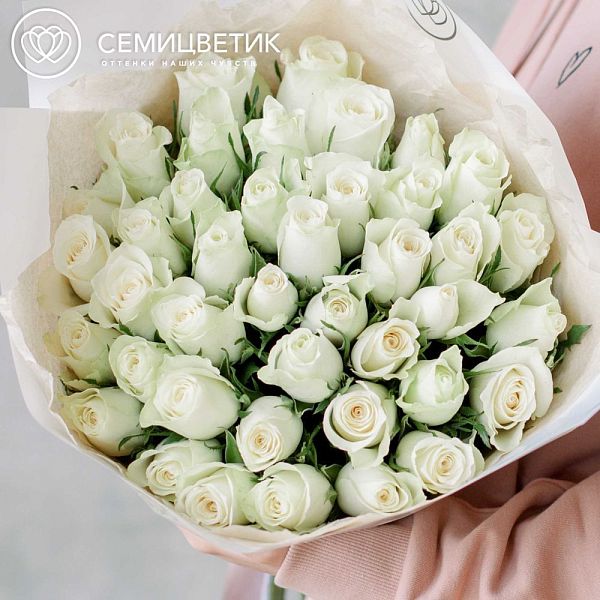 41 белая роза (Кения) 40 см Standart