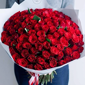 Букет из 101 красной розы (Кения) 40 см Standart