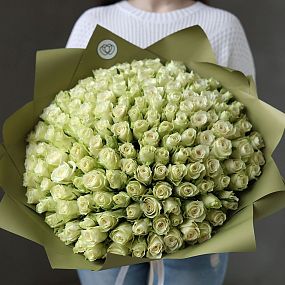Букет из 151 белой розы 40 см (Кения)