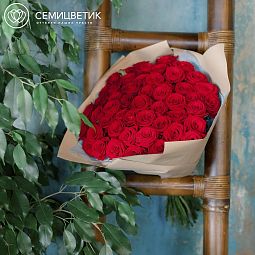 51 красная роза (Россия) 40 см
