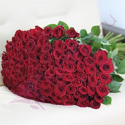 101 красная роза Ред Наоми 70 см